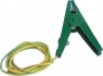 Propojovací kabel s očkem a krokodýl spojkou zelený - zemnící kolík - zdroj