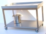 Sýrařský stůl 1005 x 805 x 850 mm s policí a pojezdem
