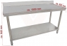 Pracovní skládací nerezový stůl s policí a zadní lištou 1500 x 600 x 955 mm