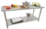 Pracovní skládací nerezový stůl s policí 1800 x 600 x 850 mm
